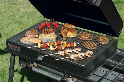 camp chef stainless steel barbecue grill box for 3-burner stoves|camp chef bbq grill.